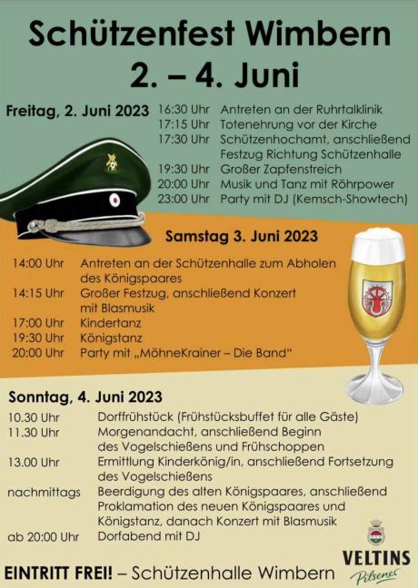 Plakat Schützenfest Wimbern 2023